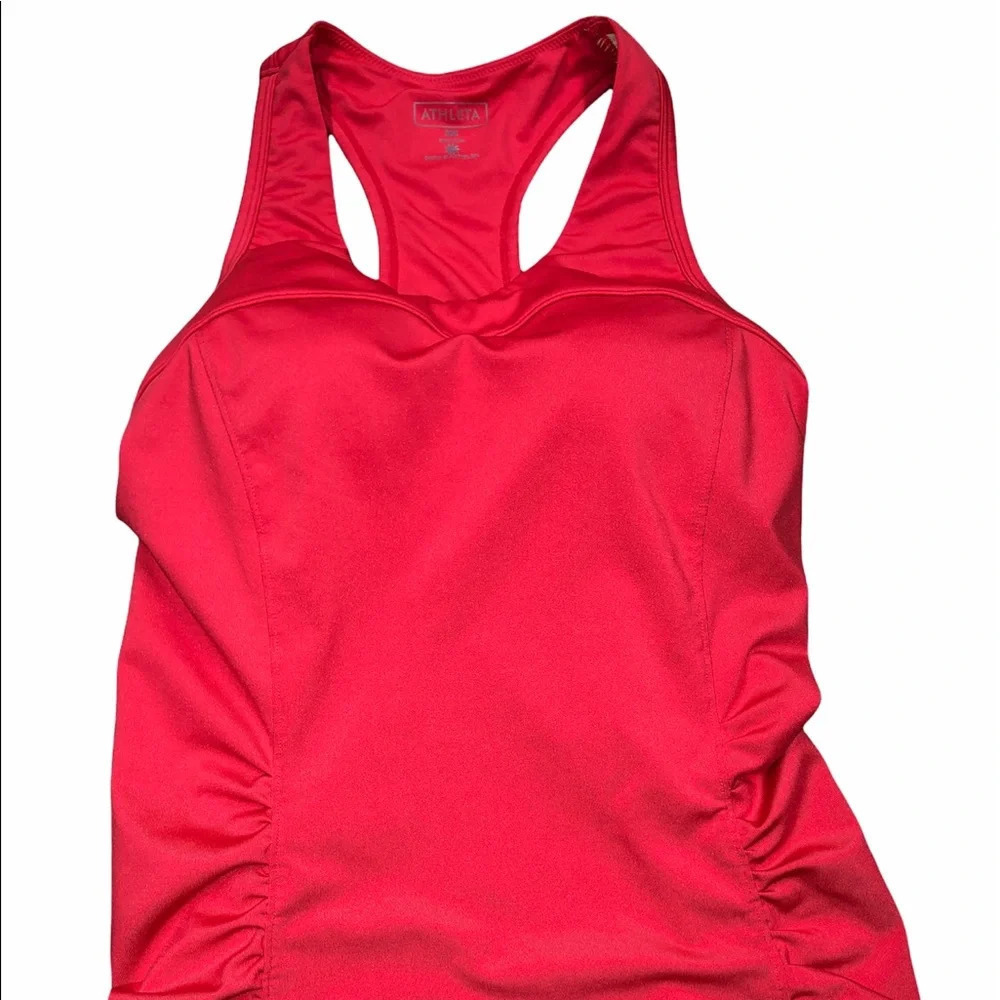 Athleta size 32C red padded bra tank top